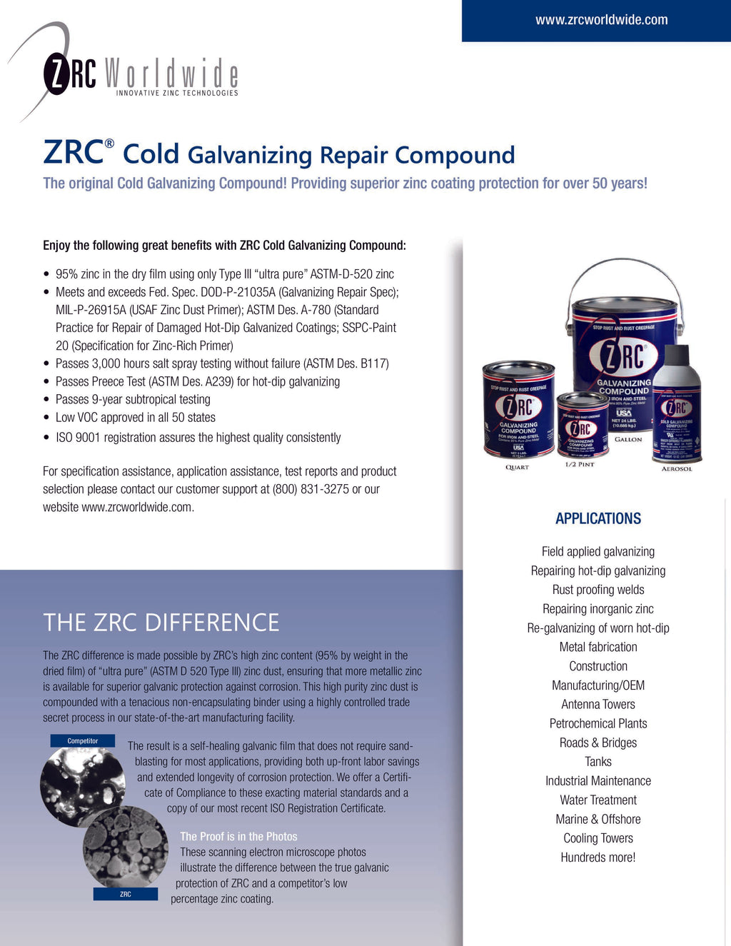 ZRC® Cold Galvanizing Compound, 12 oz Aerosol Spray